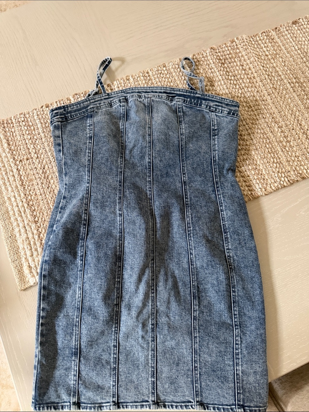 Vici Denim Corset Mini Dress - Blue size medium